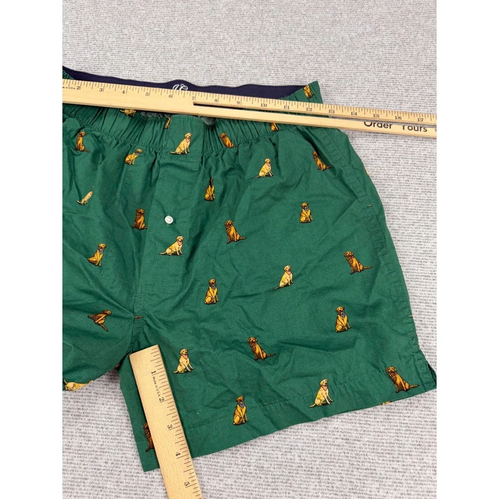 J.Crew Mens Green Golden Retriever Dog Print Cotton Boxers Size S Small